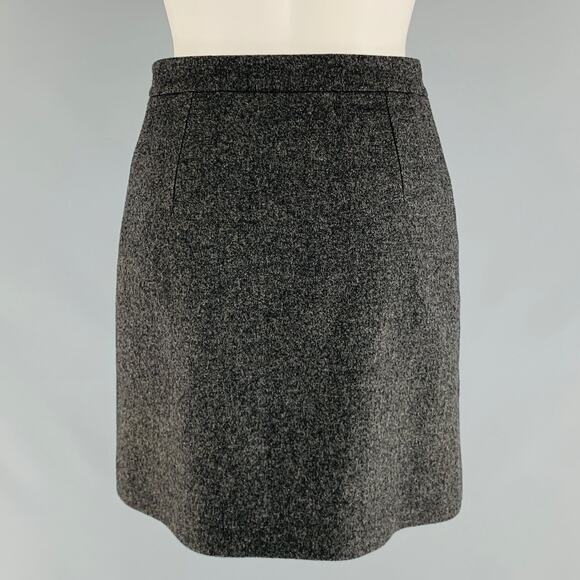 GUCCI Size 0 Grey Wool Cashmere A-Line Mini Skirt - Picture 3 of 5